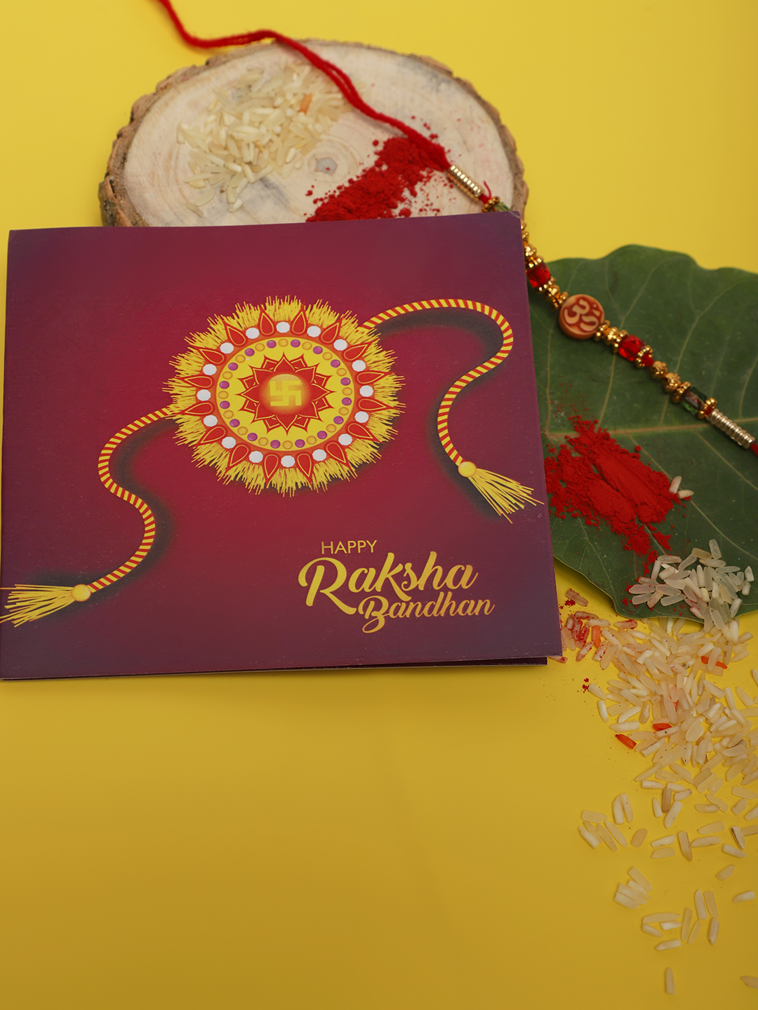 YouBella Rakhi and Greeting Card Combo for Brother (Multi-Colour) (YBRK_76)